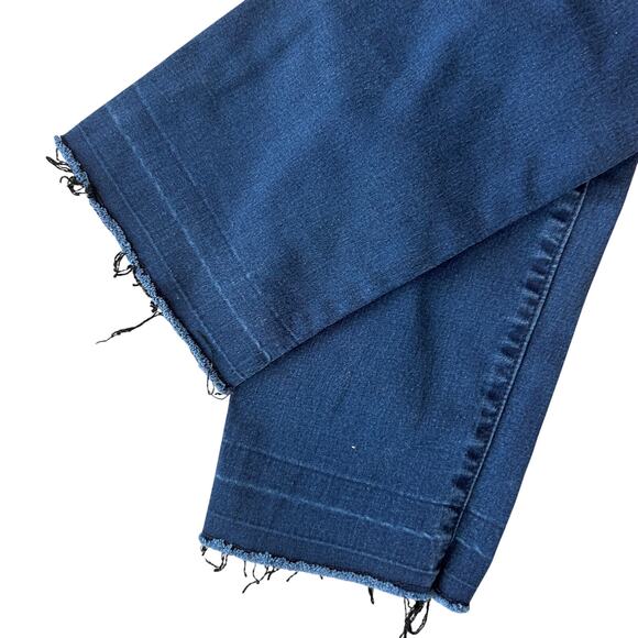 Per Se by Carlisle Stephanie Dark Wash Raw Hem Cropped Jeans Womens Size 8 - Picture 2 of 5